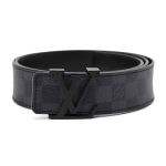 LOUIS VUITTON BELT INITIALES DAMIER GRAPHITE BLACK GREY-B30