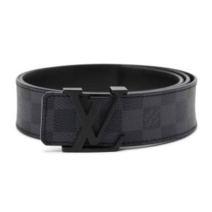 LOUIS VUITTON BELT INITIALES DAMIER GRAPHITE BLACK GREY-B30