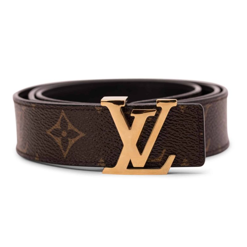 LOUIS VUITTON BELT INITIALES REVERSIBLE MONOGRAM 1W NOIR BLACK/BROWN ¨C B32