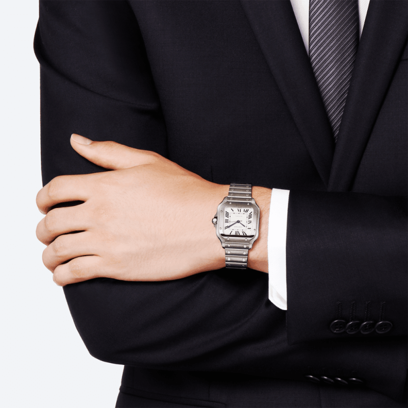 Santos de Cartier Medium Steel Bracelet/Strap Watch - Image 4