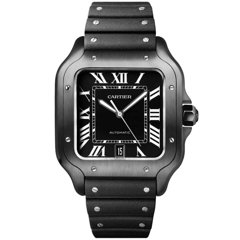 Santos de Cartier Large ADLC Black Dial & Strap Men¡¯s Automatic Watch - Image 2