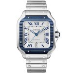 Santos de Cartier Large Steel & Silver/Blue Dial Men¡¯s Automatic Watch