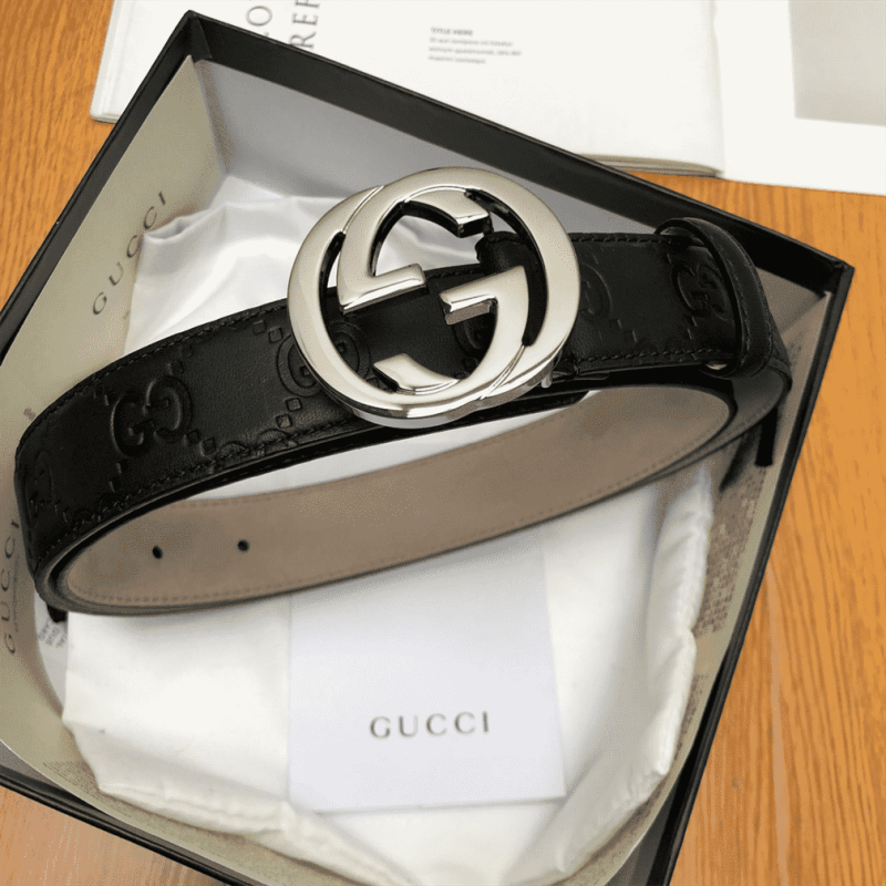 GUCCI INTERLOCKING-G LEATHER BELT ¨C B7 - Image 2