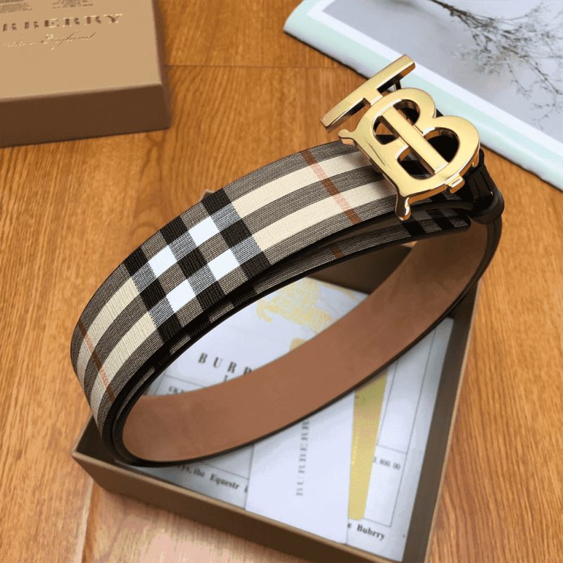 BURBERRY REVERSIBLE MONOGRAM MOTIF VINTAGE CHECK BELT IN ARCHIVE BEIGE - B27 - Image 2