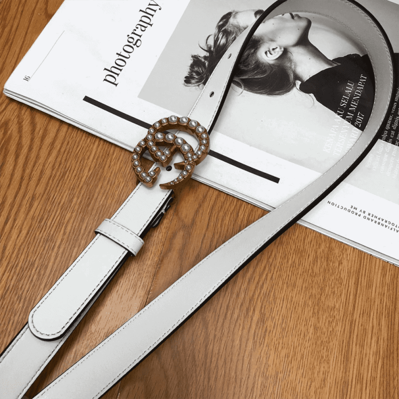 GUCCI PEARL STUDDED GG BELT ¨C B14 - Image 2