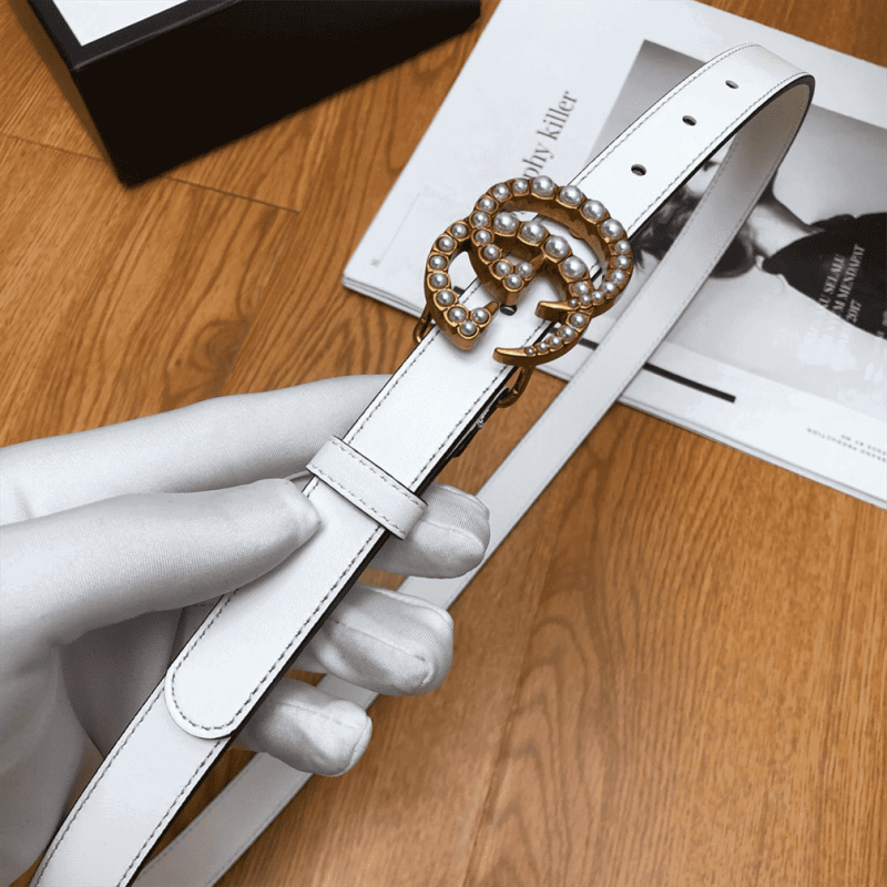 GUCCI PEARL STUDDED GG BELT ¨C B14 - Image 8