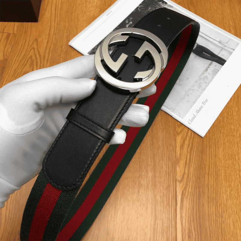 GUCCI MEN¡¯S WEB STRIPED CANVAS BELT ¨C B9 - Image 2