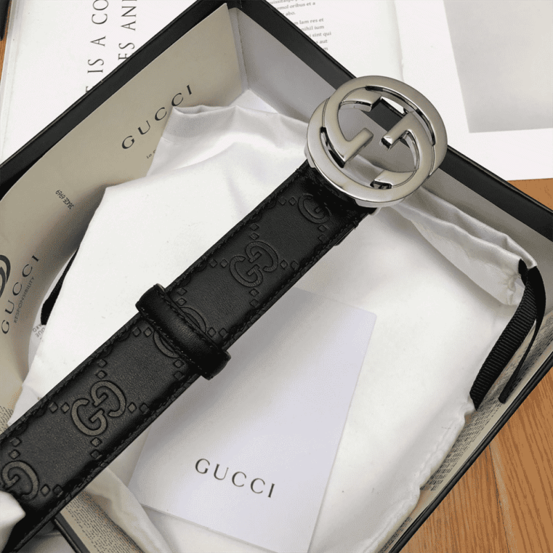 GUCCI INTERLOCKING-G LEATHER BELT ¨C B7 - Image 8