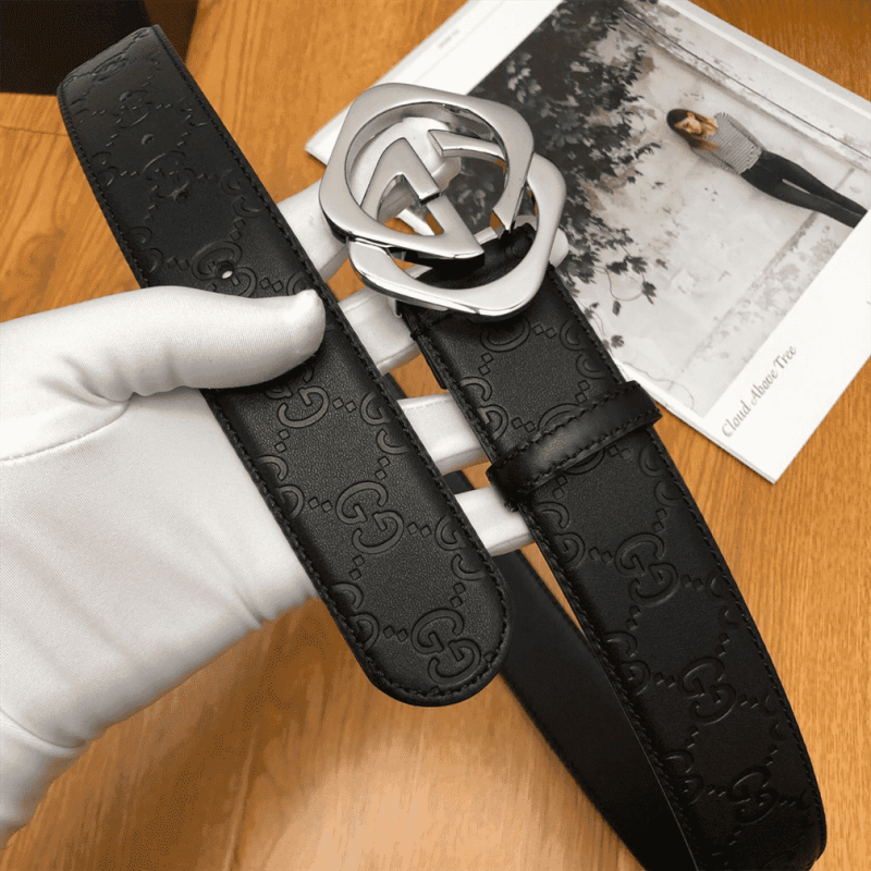 GUCCI BLACK S.SI.MA LEATHER BELT WITH SQUARE G BUCKLE ¨C BELT04 - Image 8