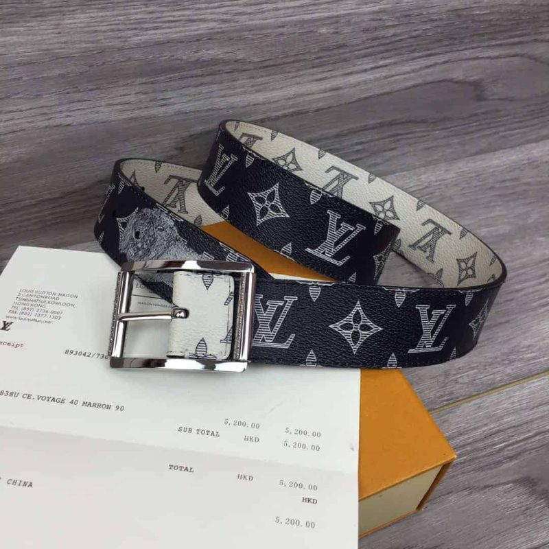 LOUIS VUITTON WHITE/BLUE MONOGRAM SA.VANE CANVAS CHAP.MAN BROTHERS RE.VERSO BELT ¨C B101 - Image 5