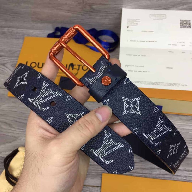 LOUIS VUITTON BELT VOYA.GER MONOGRAM UPSIDE DOWN INK NA.VY ¨C B99 - Image 5