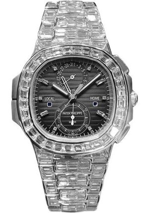 Patek Philippe Nautilus Travel Time Chronograph ¨C White Gold Diamond Case ¨C 5990/1400G-001