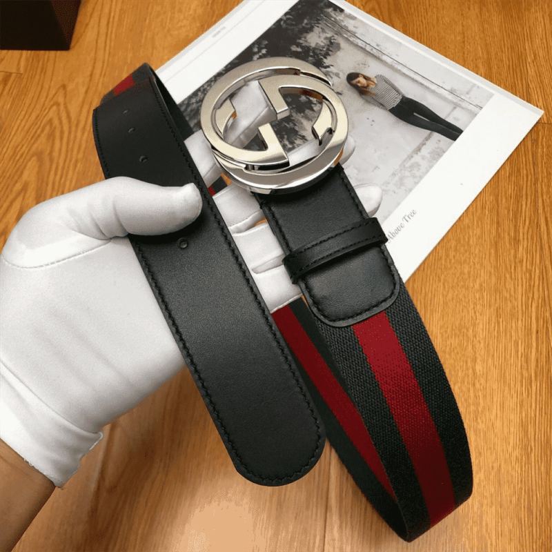 GUCCI MEN¡¯S WEB STRIPED CANVAS BELT ¨C B9 - Image 5