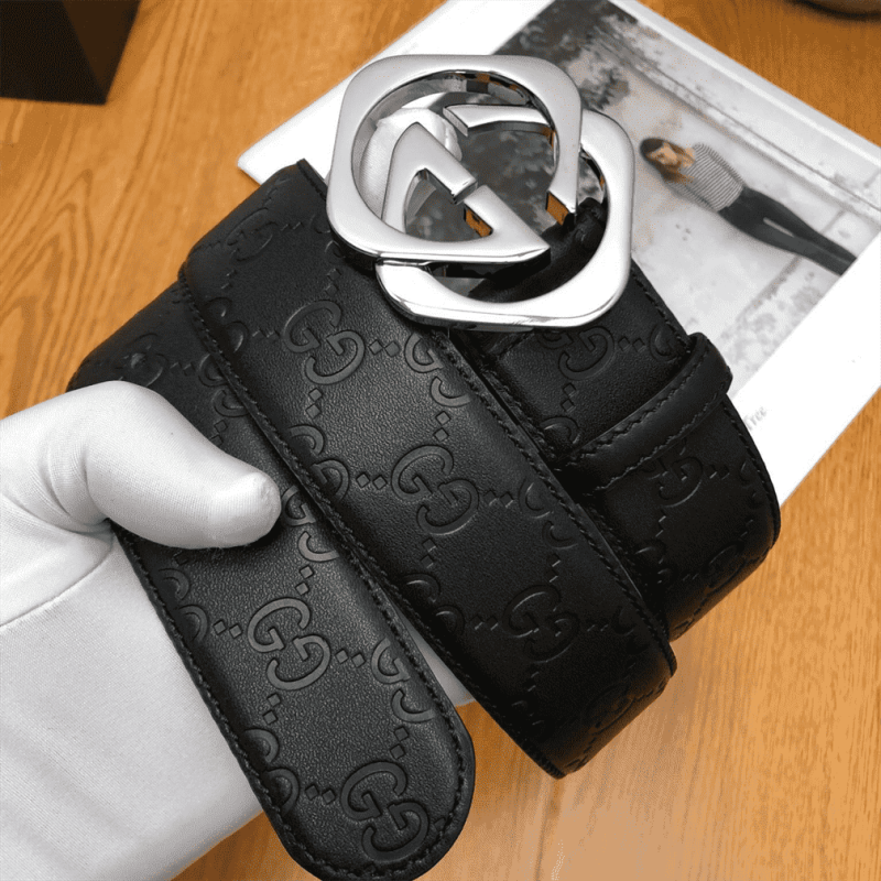 GUCCI BLACK S.SI.MA LEATHER BELT WITH SQUARE G BUCKLE ¨C BELT04 - Image 6