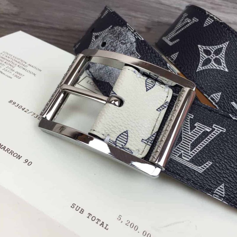LOUIS VUITTON WHITE/BLUE MONOGRAM SA.VANE CANVAS CHAP.MAN BROTHERS RE.VERSO BELT ¨C B101 - Image 6