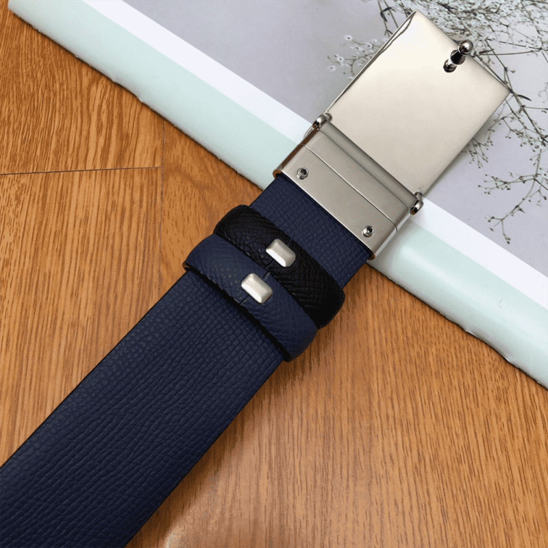 BURBERRY REVERSIBLE PLAQUE BUCKLE GRAINY LEATHER BELT - B25 - Image 5