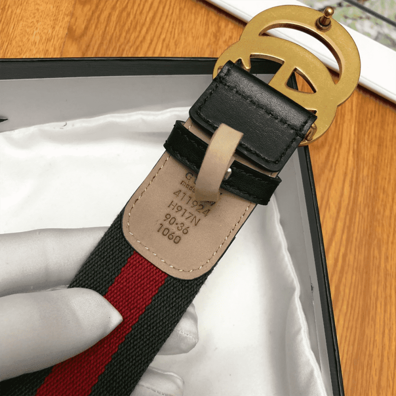 GUCCI GG BELT CUIR GREEN/RED LEATHER NE.RO ¨C B013 - Image 5