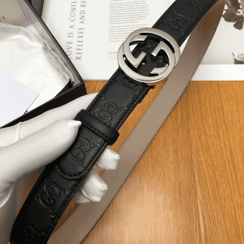 GUCCI INTERLOCKING-G LEATHER BELT ¨C B7 - Image 5