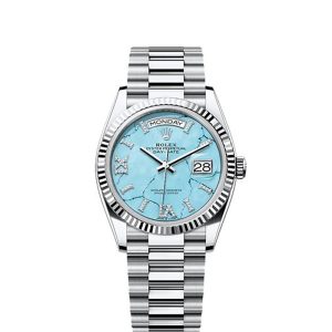 Rolex Day-Date 36mm Platinum Blue Dial Oyster 128239