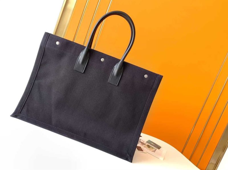 RIVE GAUCHE TOTE BAG IN LINEN AND LEATHER – WBY17 - Image 3