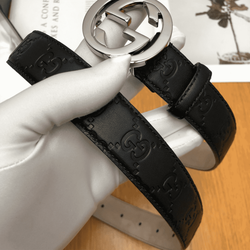 GUCCI INTERLOCKING-G LEATHER BELT ¨C B7 - Image 4