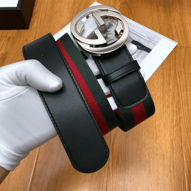GUCCI MEN¡¯S WEB STRIPED CANVAS BELT ¨C B9 - Image 4