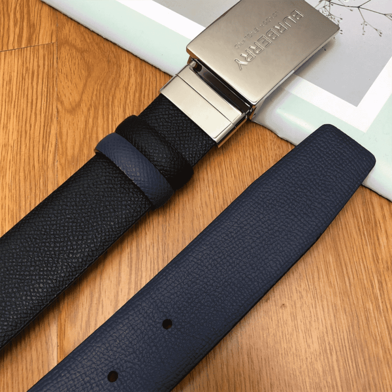 BURBERRY REVERSIBLE PLAQUE BUCKLE GRAINY LEATHER BELT - B25 - Image 4
