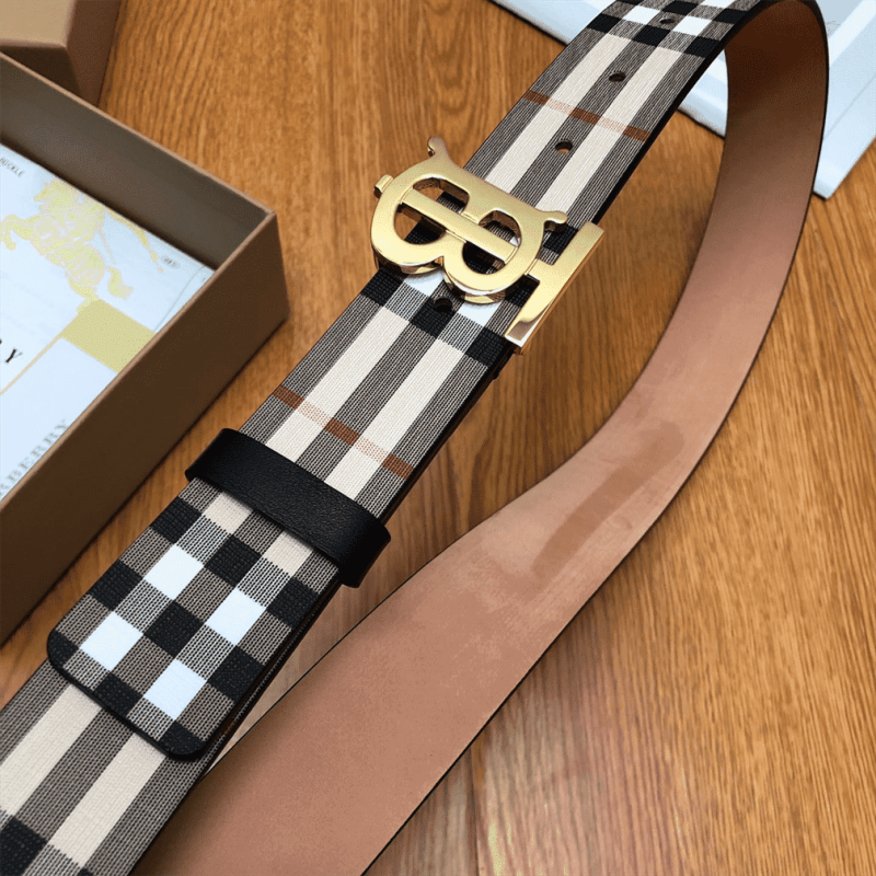 BURBERRY REVERSIBLE MONOGRAM MOTIF VINTAGE CHECK BELT IN ARCHIVE BEIGE - B27 - Image 7