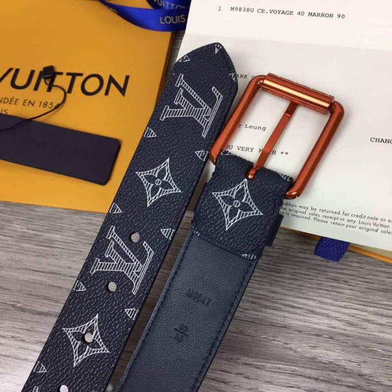LOUIS VUITTON BELT VOYA.GER MONOGRAM UPSIDE DOWN INK NA.VY ¨C B99 - Image 8