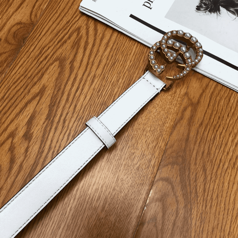 GUCCI PEARL STUDDED GG BELT ¨C B14 - Image 3