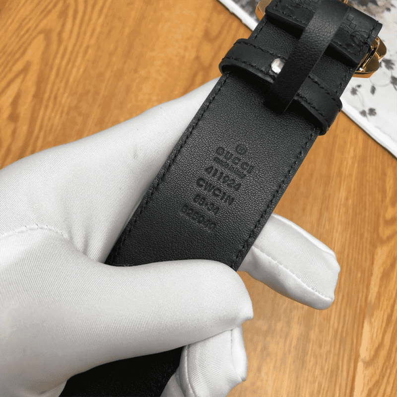 GUCCI BLACK S.SI.MA LEATHER BELT WITH SQUARE G BUCKLE ¨C BELT04 - Image 4