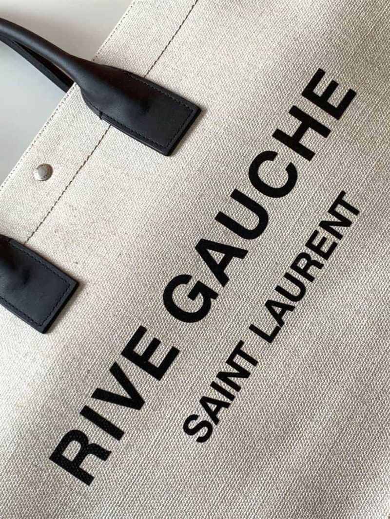 RIVE GAUCHE TOTE BAG IN LINEN AND LEATHER – WBY16 - Image 10
