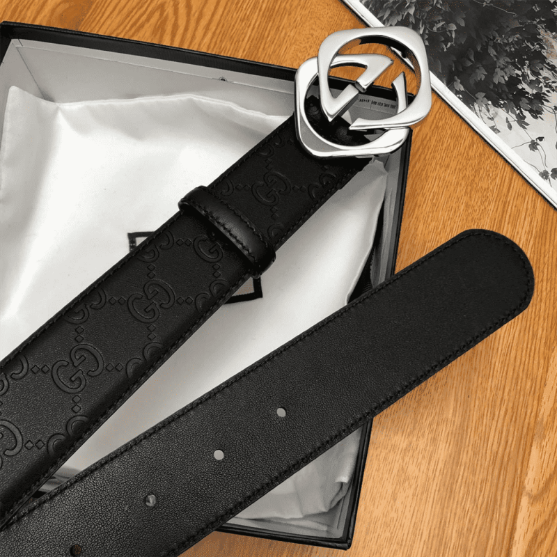 GUCCI BLACK S.SI.MA LEATHER BELT WITH SQUARE G BUCKLE ¨C BELT04 - Image 3