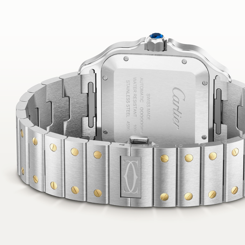 Santos de Cartier Large Two-Tone Grey Dial Bracelet/Strap Watch - Image 3