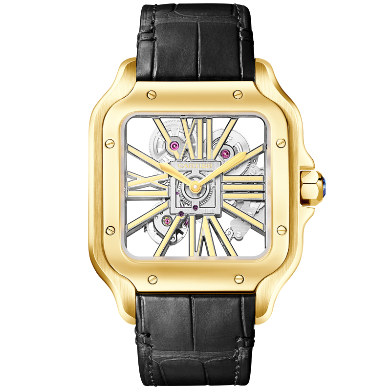 Santos de Cartier Large 18ct Yellow Gold Men¡¯s Skeleton Dial Watch - Image 3