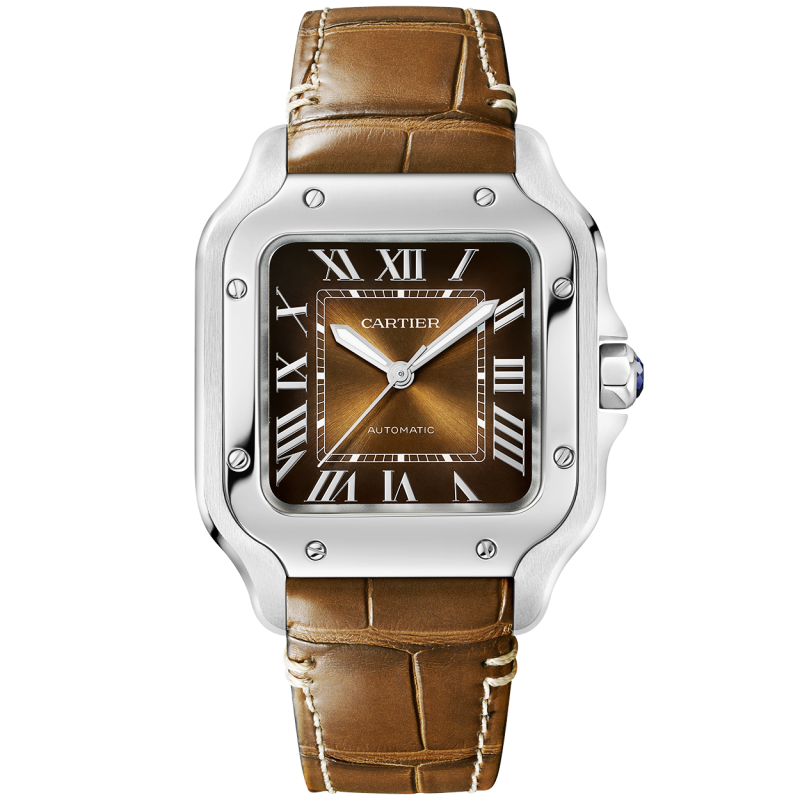 Santos de Cartier Medium Brown Dial Automatic Bracelet/Strap Watch - Image 3