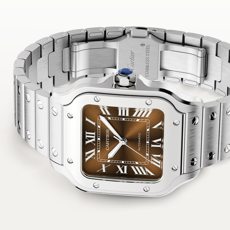 Santos de Cartier Medium Brown Dial Automatic Bracelet/Strap Watch - Image 4