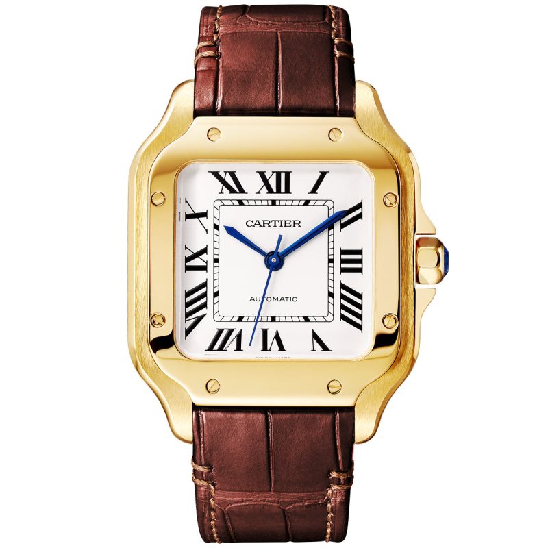 Santos de Cartier Medium Automatic 18ct Yellow Gold Bracelet Watch - Image 3