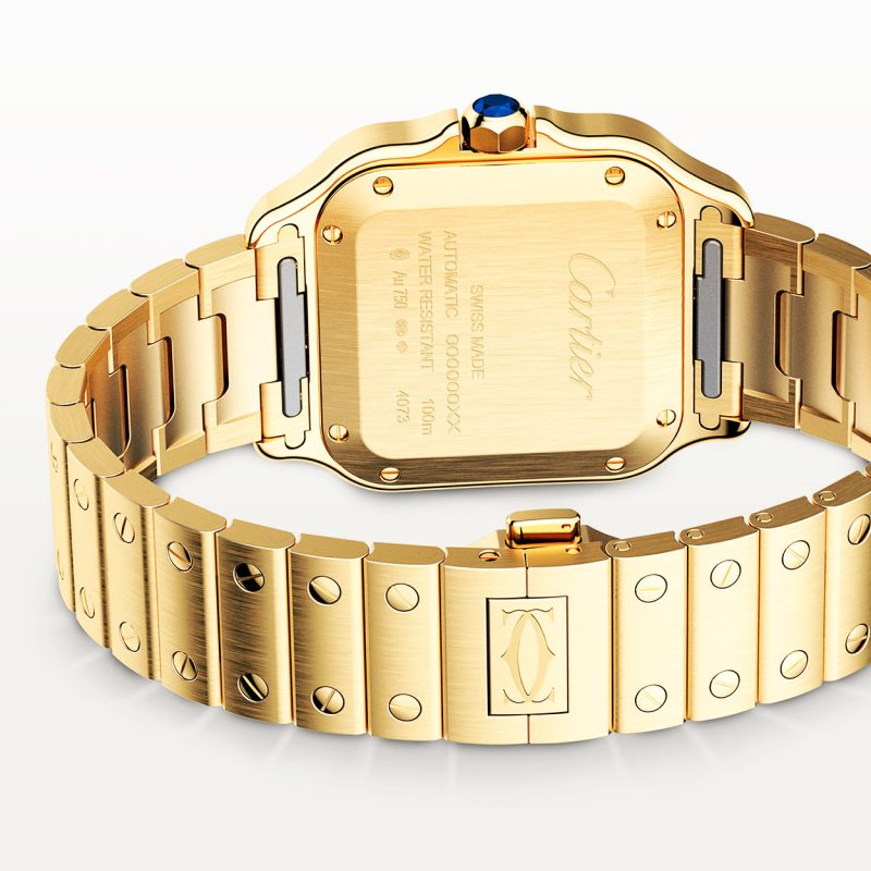 Santos de Cartier Medium Automatic 18ct Yellow Gold Bracelet Watch - Image 4