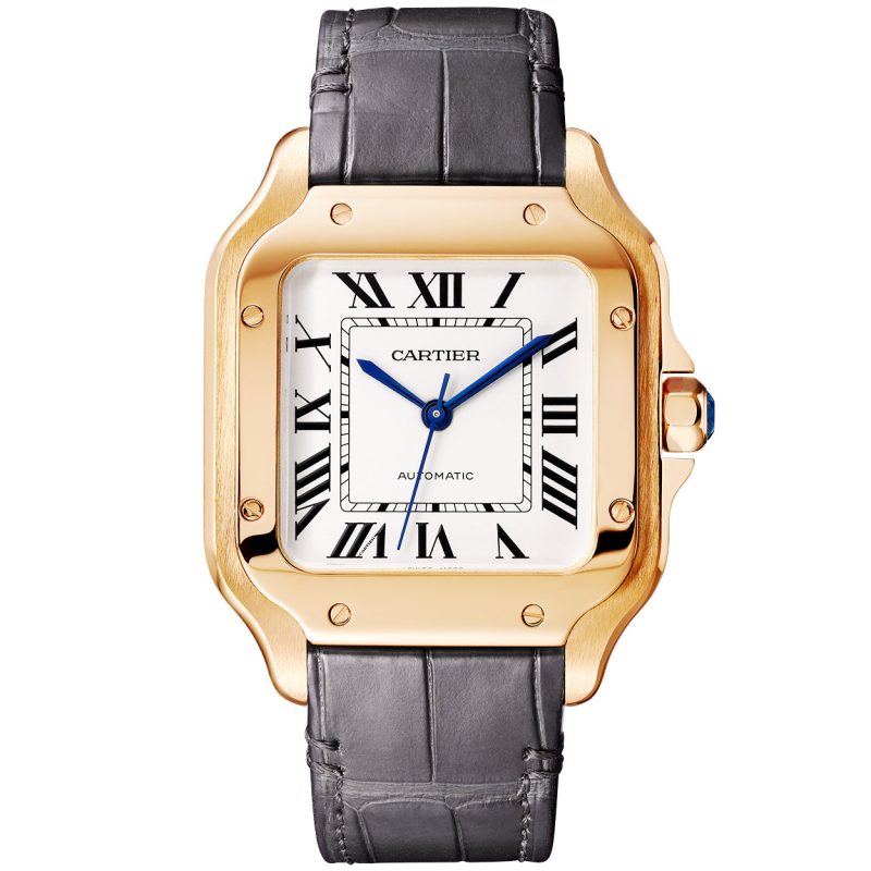 Santos de Cartier Medium Automatic 18ct Rose Gold Bracelet Watch - Image 2