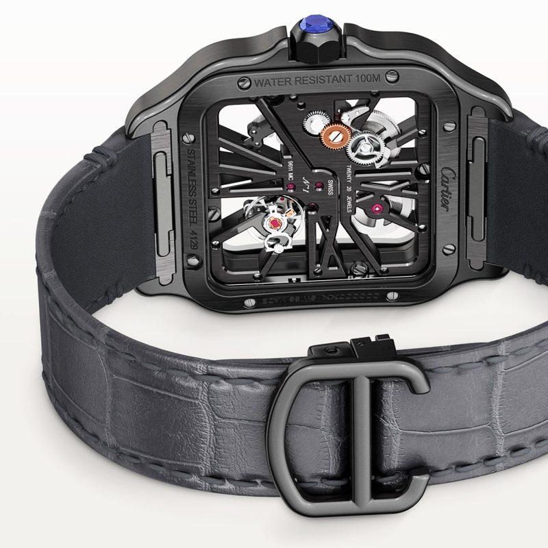 Santos de Cartier Large Skeleton Black ADLC Men¡¯s Watch - Image 3