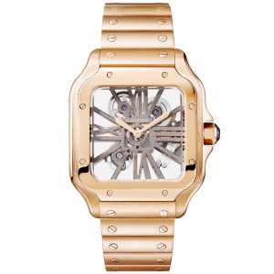 Santos de Cartier Large 18ct Rose Gold Men¡¯s Skeleton Dial Watch