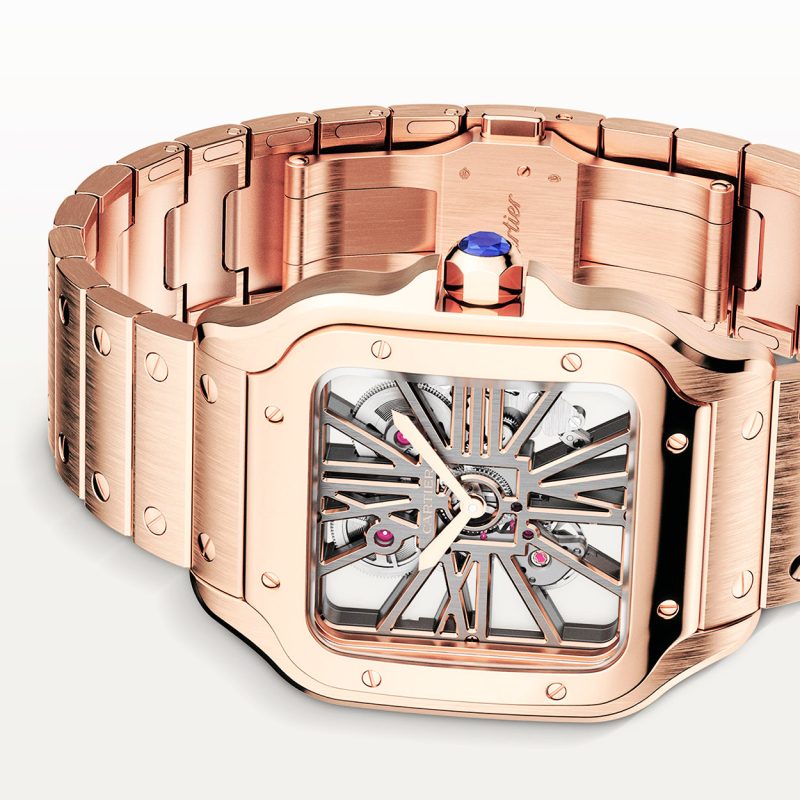 Santos de Cartier Large 18ct Rose Gold Men¡¯s Skeleton Dial Watch - Image 2
