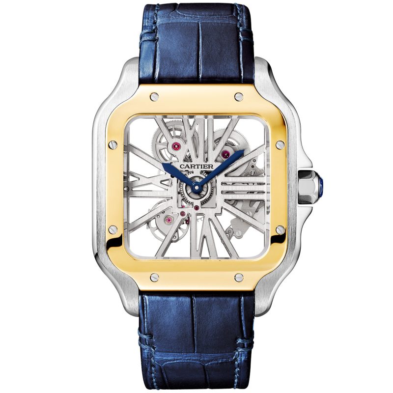 Santos de Cartier Large Skeleton Steel & 18ct Yellow Gold Bracelet Watch - Image 3