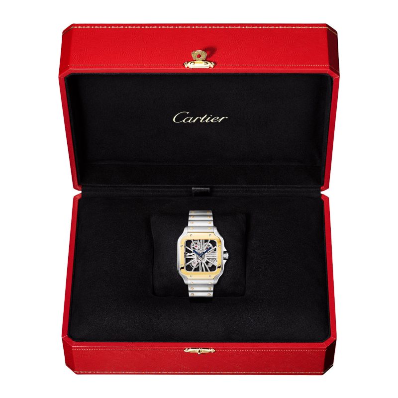Santos de Cartier Large Skeleton Steel & 18ct Yellow Gold Bracelet Watch - Image 2