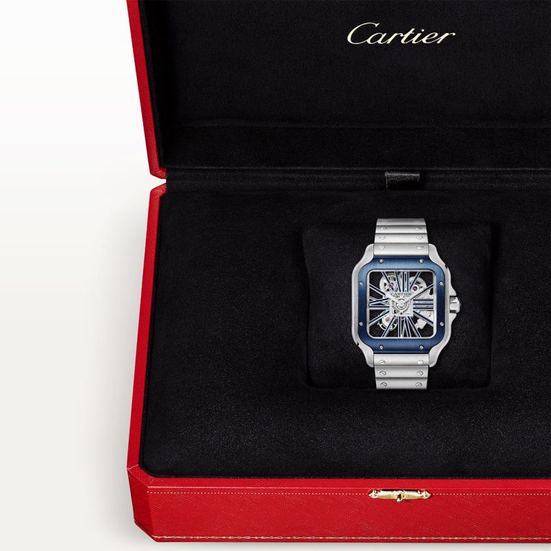 Santos de Cartier Large Skeleton/Blue Dial Men¡¯s Watch - Image 5