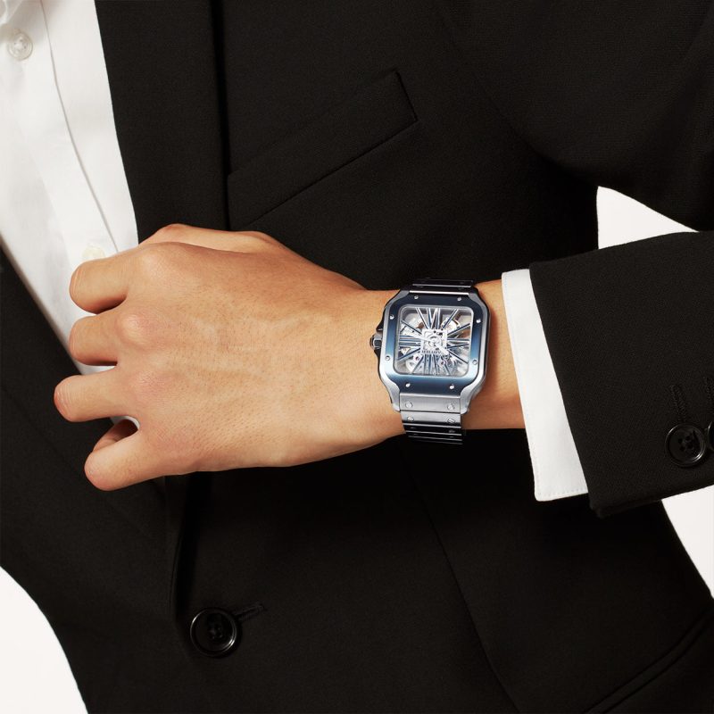 Santos de Cartier Large Skeleton/Blue Dial Men¡¯s Watch - Image 6
