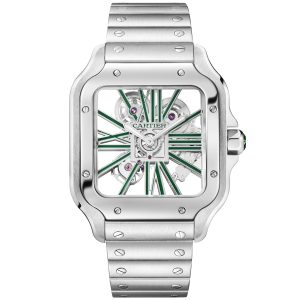 Santos de Cartier Large Skeleton/Green Dial Men¡¯s Watch