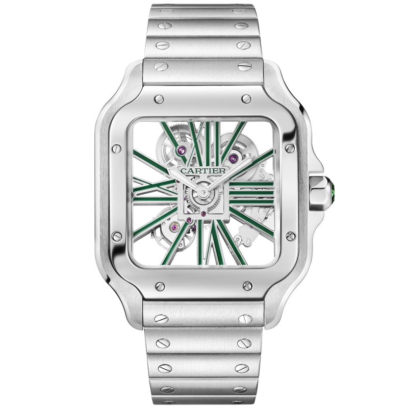 Santos de Cartier Large Skeleton/Green Dial Men¡¯s Watch