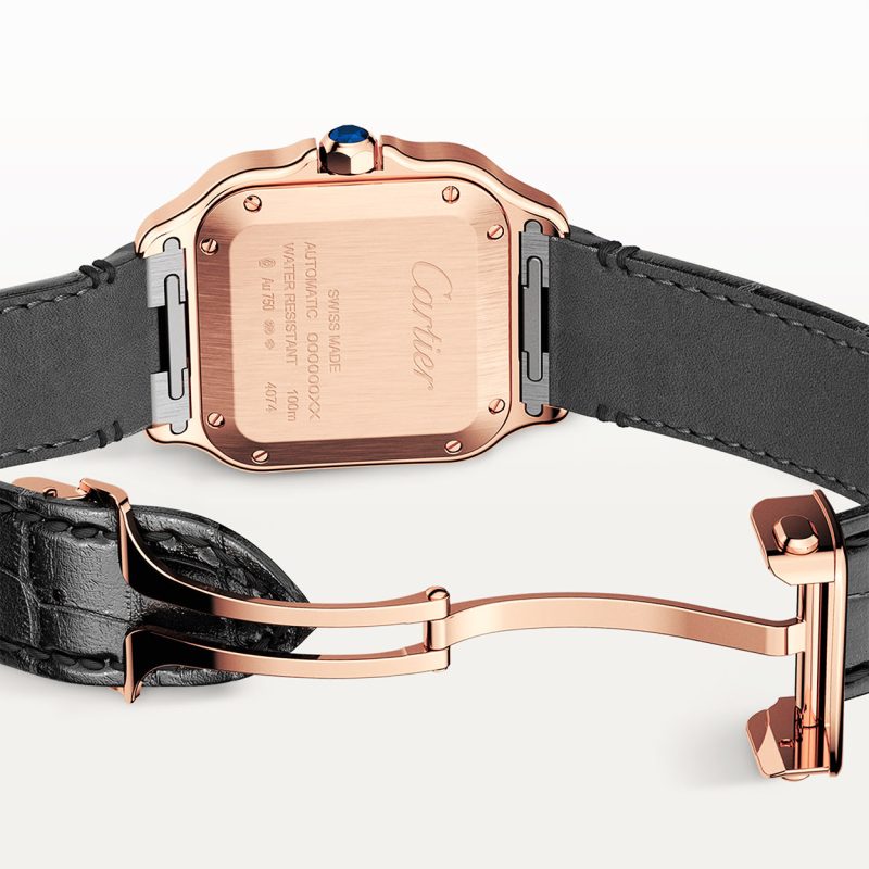 Santos de Cartier Medium Diamond Set Automatic 18ct Rose Gold Watch - Image 3